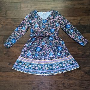 Pretty Paisley and Floral Long Sleeved Dress